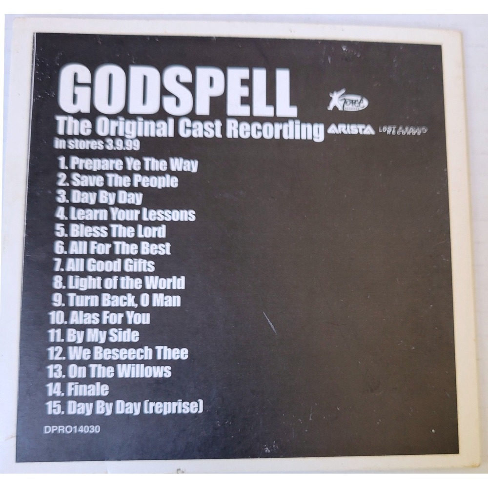 Godspell Original Cast Recording 1999 Advance Promo CD Gotee Arista DPRO14030